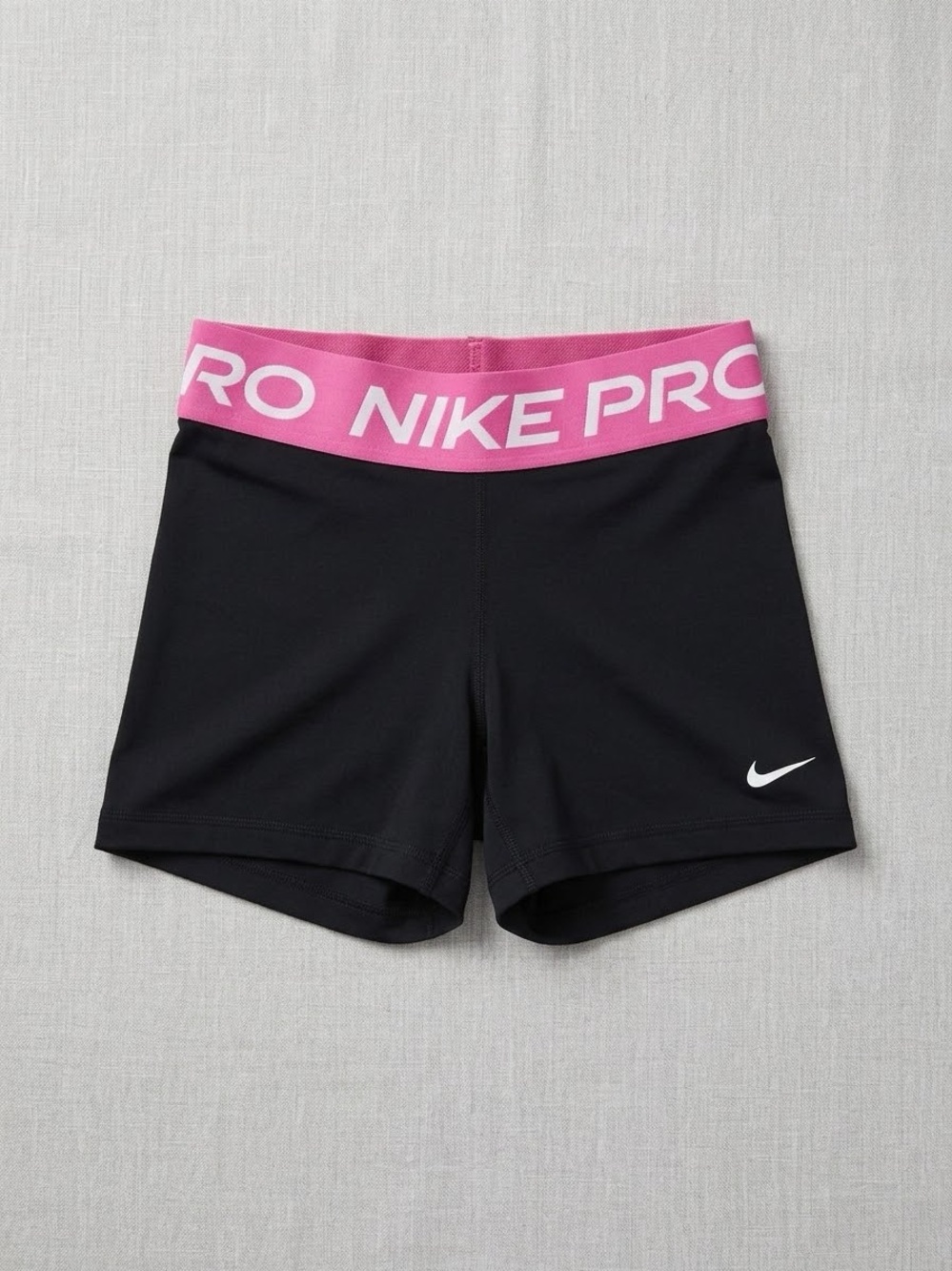 Nike Black Shorts with Pink Logo Waistband